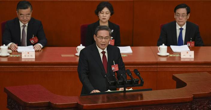 國務院總理李強發表政府工作報告。 AP圖片